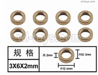 SG 2801 SG2801 Parts P28-012 Bushing 1.The size is 3X6X2mm.SG 1/28 Crawler Accessories.